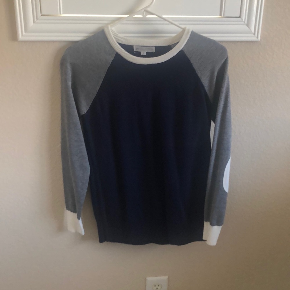 Navy/grey long sleeve with elbow patches